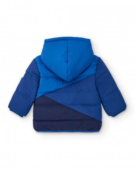 Parka technique matelassée garçon bleue imprimé étoiles
