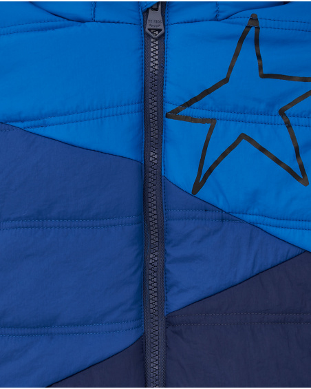 Parka technique matelassée garçon bleue imprimé étoiles