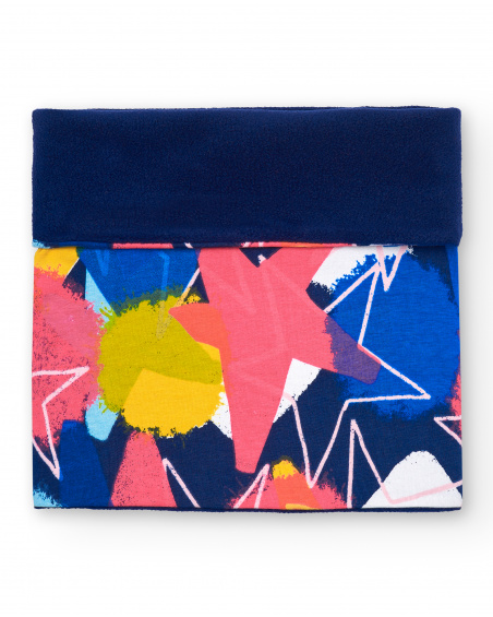 Bandana fille bleu à imprimé étoiles multicolores Amazing