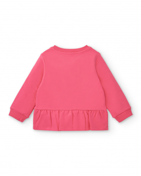Doudoune fille rose en peluche avec étoiles et volant Amazing
