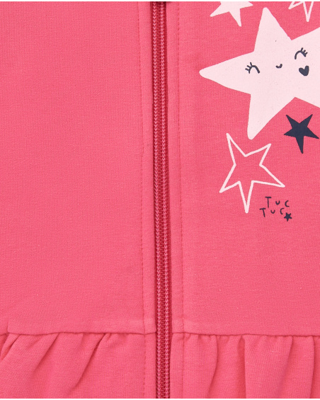 Doudoune fille rose en peluche avec étoiles et volant Amazing
