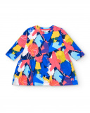 Robe peluche fille bleue à imprimé multicolore Amazing Robe peluche fille bleue à imprimé multicolore Amazing