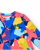 Robe peluche fille bleue à imprimé multicolore Amazing Robe peluche fille bleue à imprimé multicolore Amazing