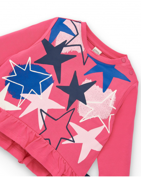 Ensemble fille rose avec étoiles collection étonnante