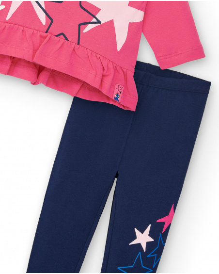 Ensemble fille rose avec étoiles collection étonnante
