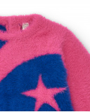 Robe en tricot fille fuchsia avec motif étoile Amazing Robe en tricot fille fuchsia avec motif étoile Amazing