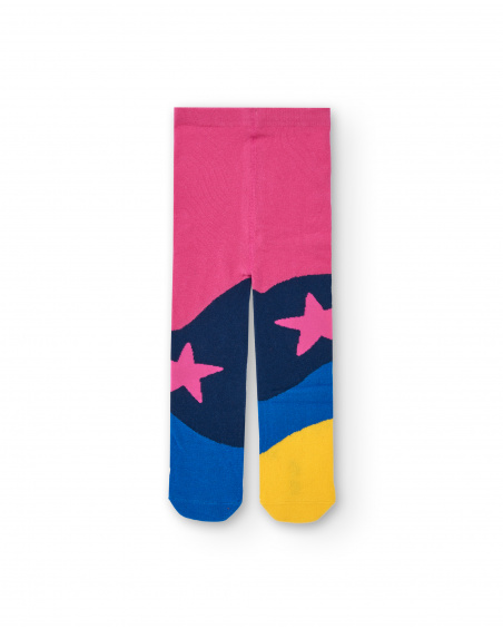 Justaucorps fille fuchsia motif étoiles Amazing collection