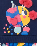 Robe peluche fille bleu marine imprimé multicolore Amazing Robe peluche fille bleu marine imprimé multicolore Amazing