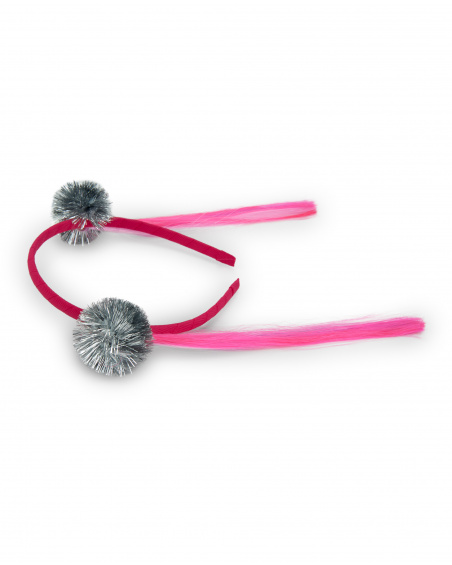 Bandeau avec pompons et touffes colorées pour fille collection