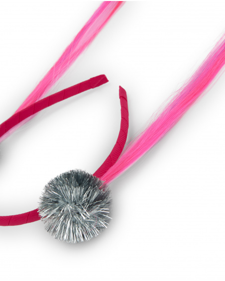 Bandeau avec pompons et touffes colorées pour fille collection
