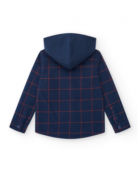 Chemise à capuche en flanelle à carreaux pour garçon de la