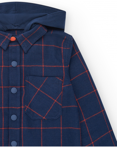 Chemise à capuche en flanelle à carreaux pour garçon de la
