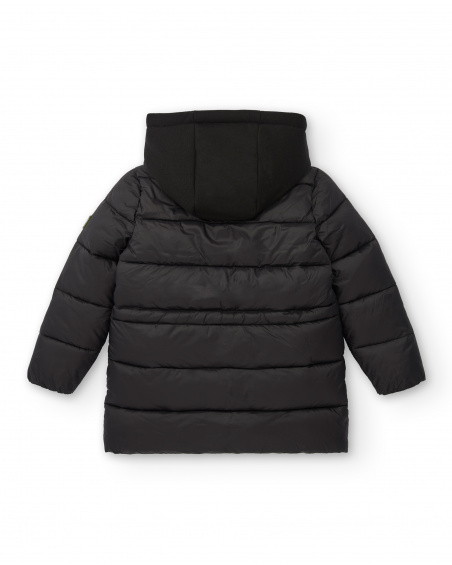 Doudoune noire à capuche pour garçon de la collection The Real