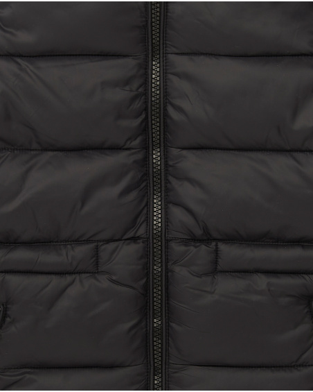 Doudoune noire à capuche pour garçon de la collection The Real