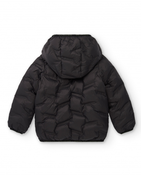 Doudoune noire à capuche pour garçon de la collection City
