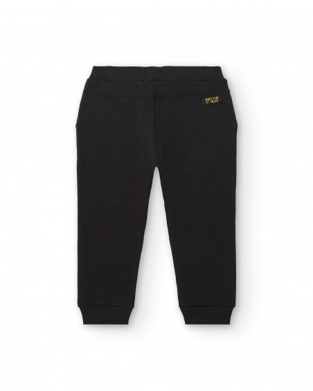 Pantalon de survêtement noir à détails graphiques pour garçon