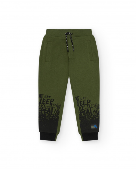 Pantalon vert à imprimé graphique pour garçon de la collection