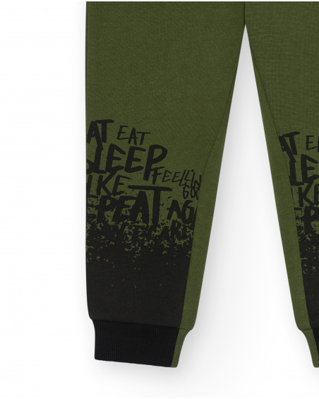 Pantalon vert à imprimé graphique pour garçon de la collection