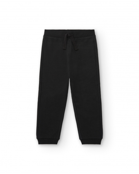 Pantalon de jogging garçon noir avec cordon réglable collection