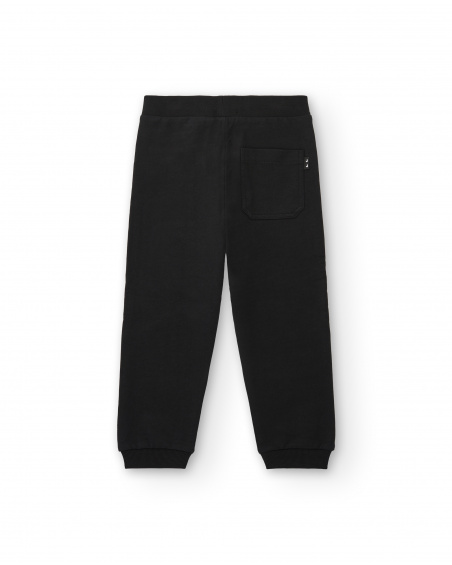 Pantalon de jogging garçon noir avec cordon réglable collection
