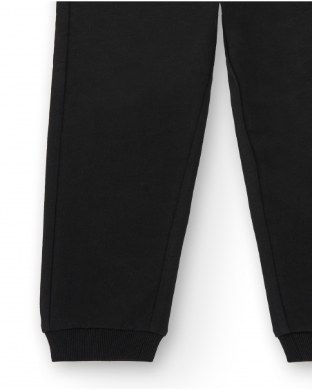 Pantalon de jogging garçon noir avec cordon réglable collection