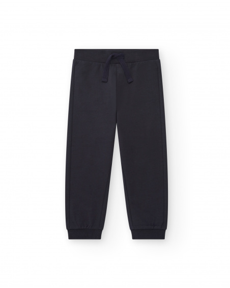 Pantalon de jogging garçon bleu marine avec cordon réglable