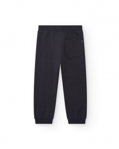 Pantalon de jogging garçon bleu marine avec cordon réglable