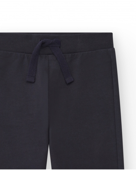 Pantalon de jogging garçon bleu marine avec cordon réglable