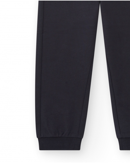 Pantalon de jogging garçon bleu marine avec cordon réglable