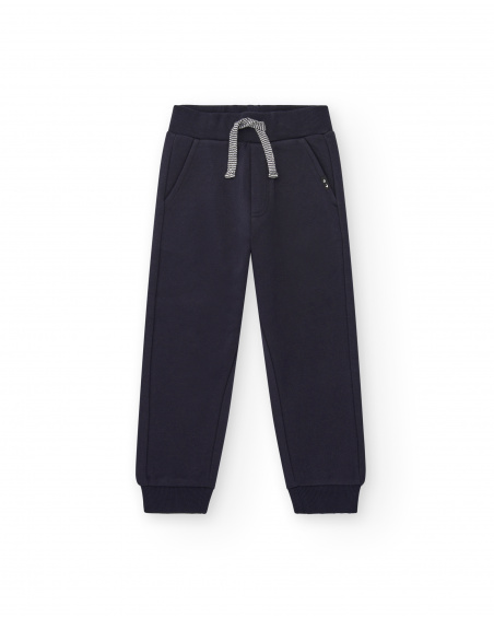 Pantalon de jogging garçon bleu marine avec cordon de serrage