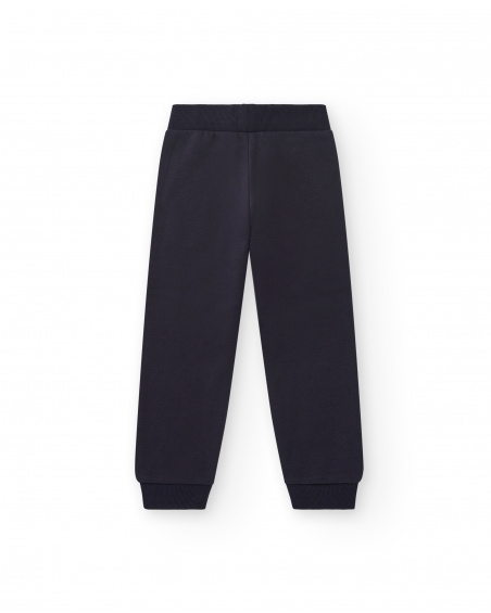 Pantalon de jogging garçon bleu marine avec cordon de serrage
