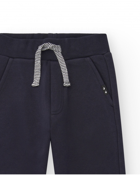 Pantalon de jogging garçon bleu marine avec cordon de serrage