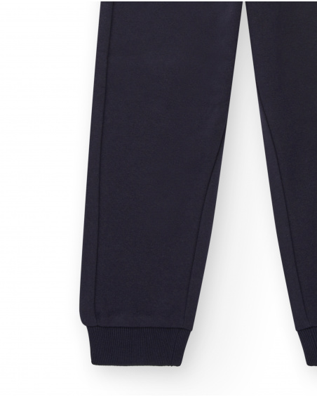 Pantalon de jogging garçon bleu marine avec cordon de serrage