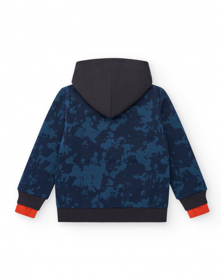 Sweat à capuche camouflage avec poche avant pour garçon