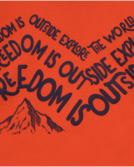 Sweat orange avec texte imprimé pour garçon collection Made for