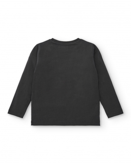 T-shirt gris foncé avec message "Follow the Beat" pour garçon