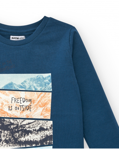 T-shirt bleu imprimé paysage garçon collection Made for