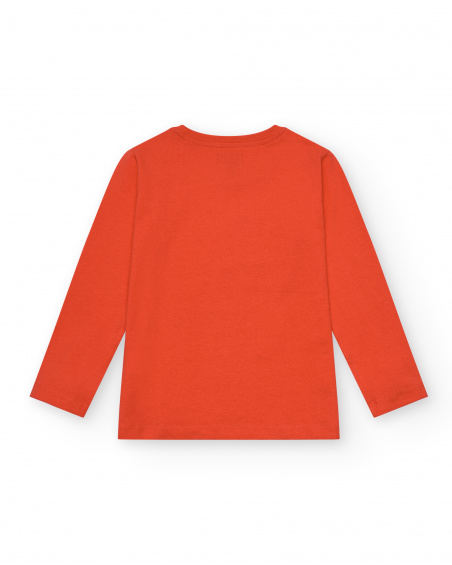T-shirt orange avec imprimé "Survival Skills" pour garçon