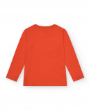 T-shirt orange avec imprimé "Survival Skills" pour garçon