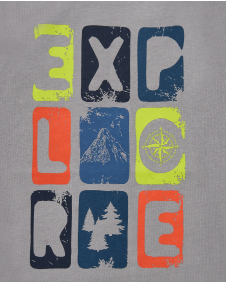 T-shirt gris imprimé "Explore" pour garçon collection Made for