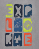 T-shirt gris imprimé "Explore" pour garçon collection Made for
