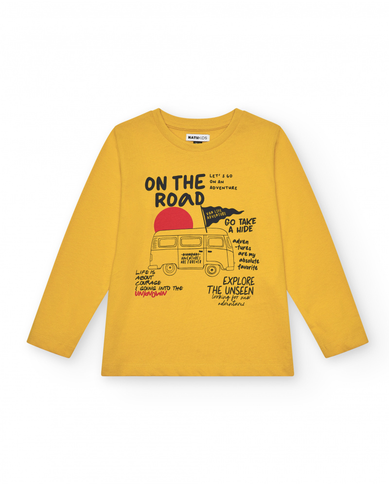 T-shirt jaune imprimé van pour garçon de la collection Weekend