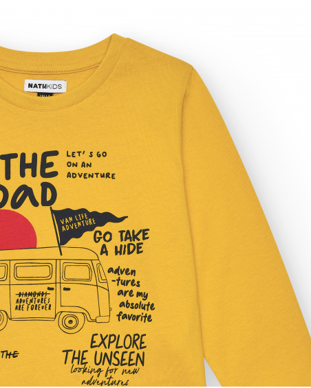 T-shirt jaune imprimé van pour garçon de la collection Weekend