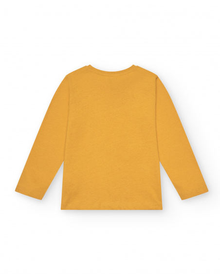 T-shirt jaune à manches longues pour garçon avec imprimé Enjoy