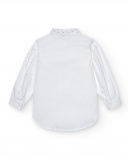 Blouse blanche avec détails en strass pour fille de la