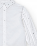Blouse blanche avec détails en strass pour fille de la