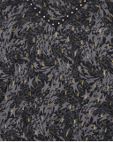 Blouse noire imprimée avec détails appliqués brillants pour Blouse noire imprimée avec détails appliqués brillants pour