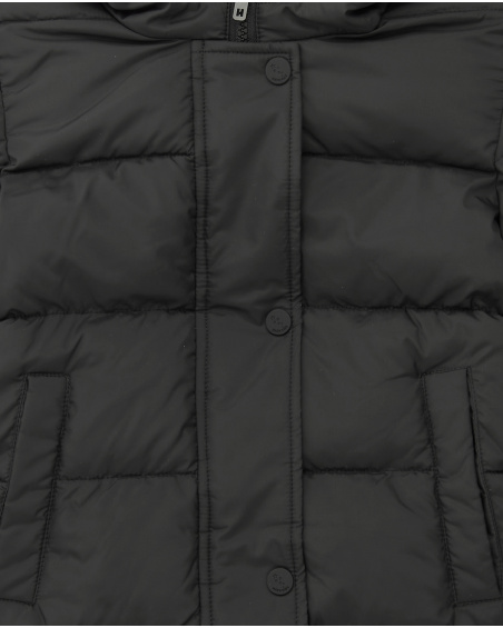 Doudoune noire avec capuche en fourrure pour fille collection