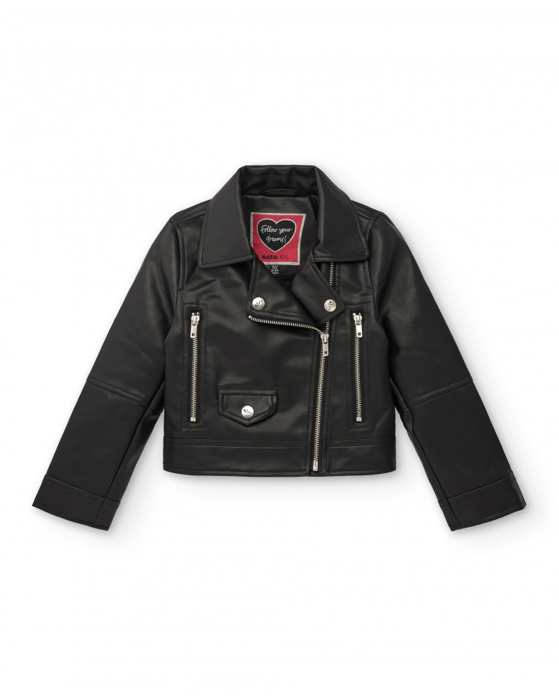 Blouson motard noir pour fille de la collection Dive into the