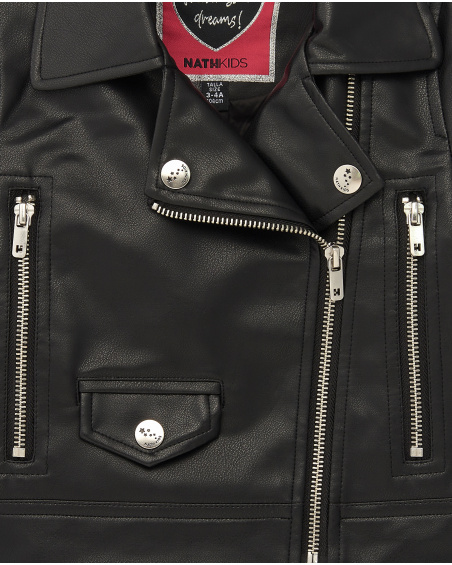 Blouson motard noir pour fille de la collection Dive into the